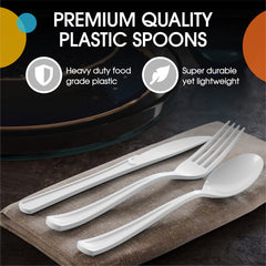 White Plastic Spoons | 25 Count