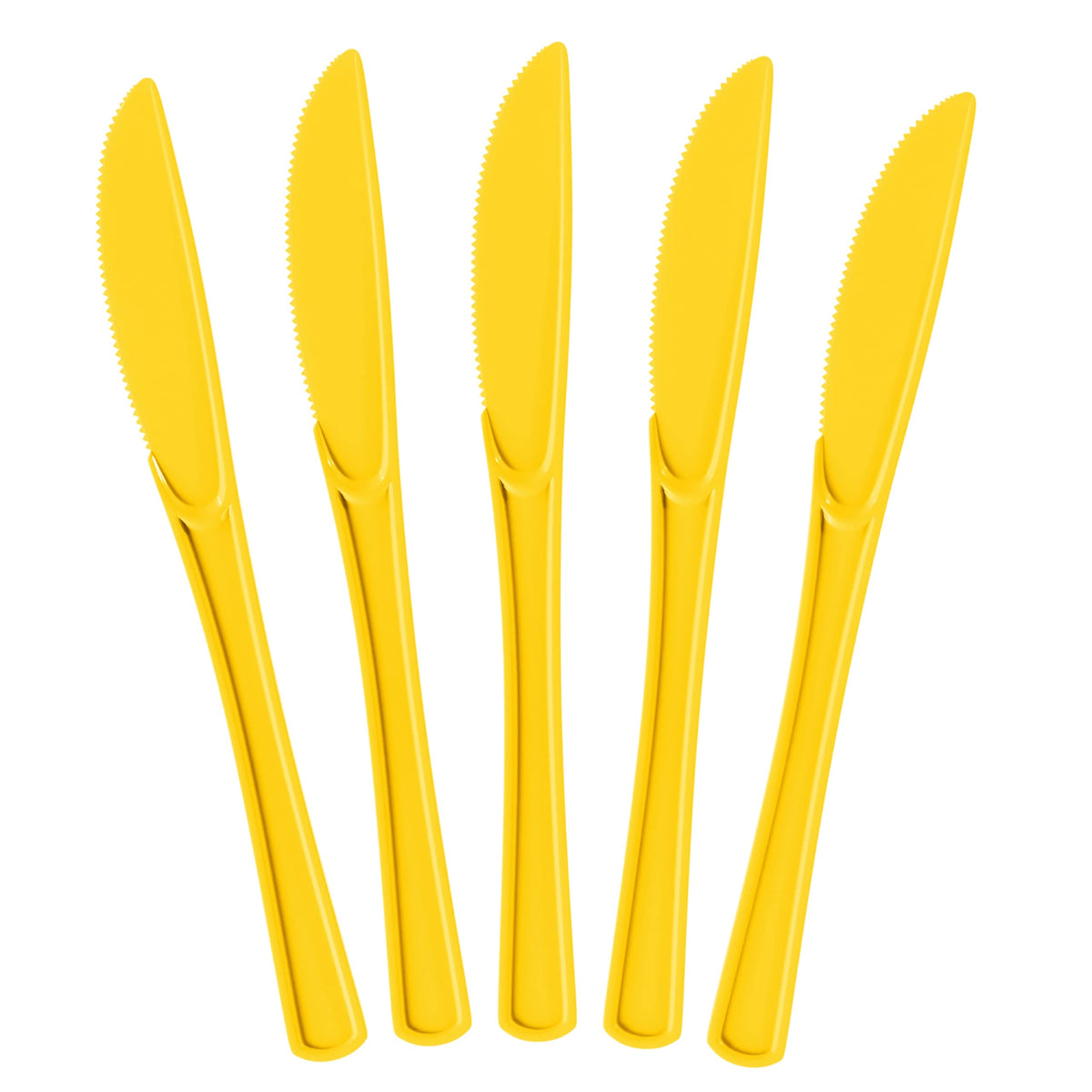 Heavy Duty Yellow Plastic Knives | 100 Count