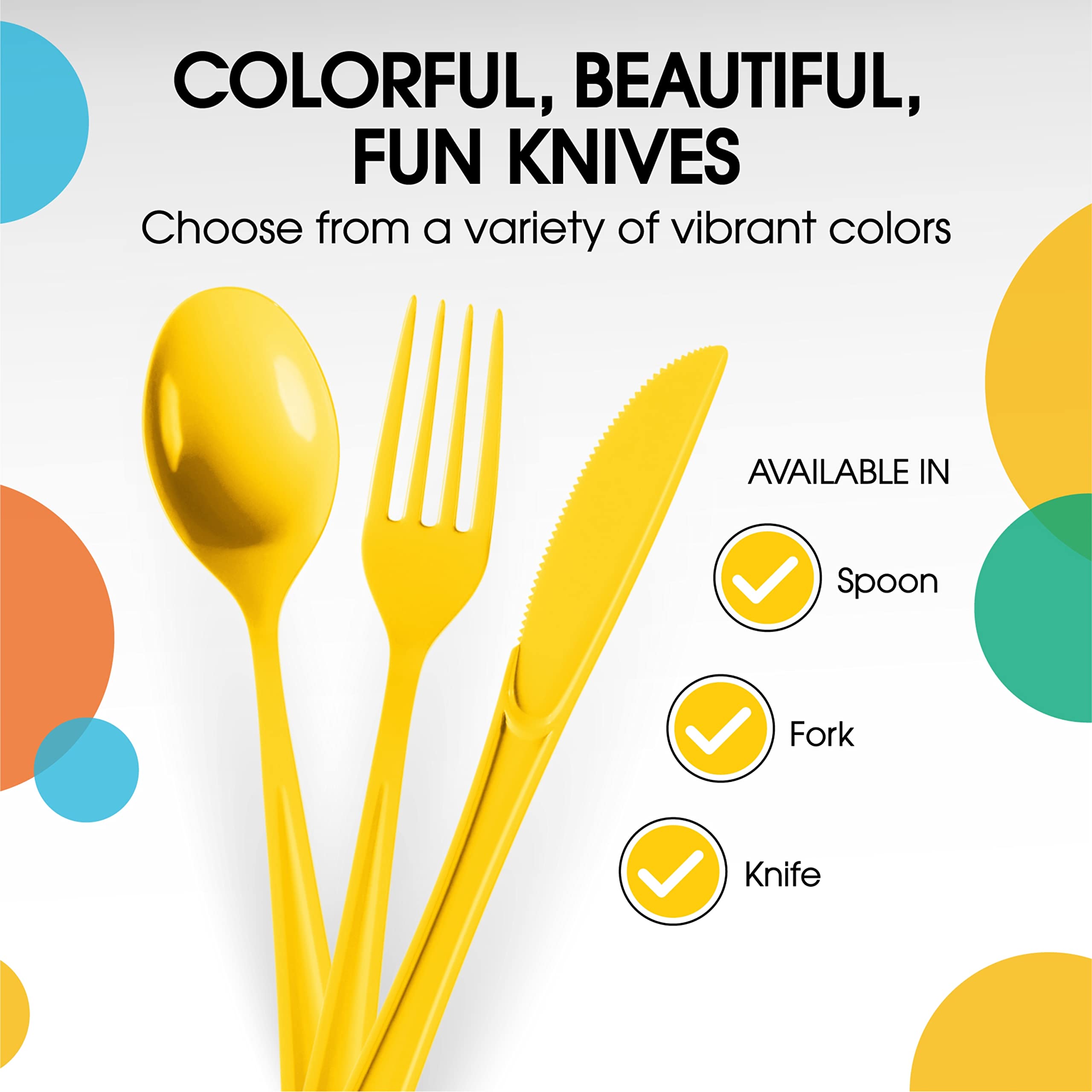 Heavy Duty Yellow Plastic Knives | Case of 1200