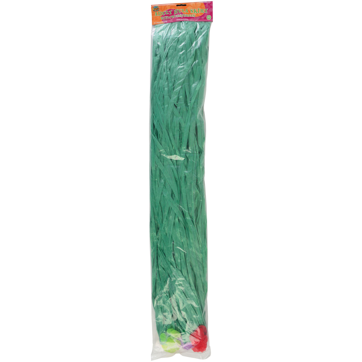 Adult Hula Skirt W/Flowers/Green