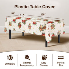 Holiday Printed Plastic Table Covers | 6 Pack