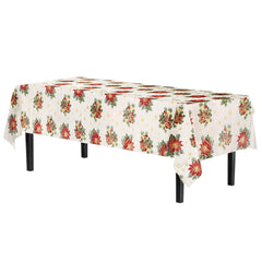 Holiday Printed Plastic Table Covers | 6 Pack