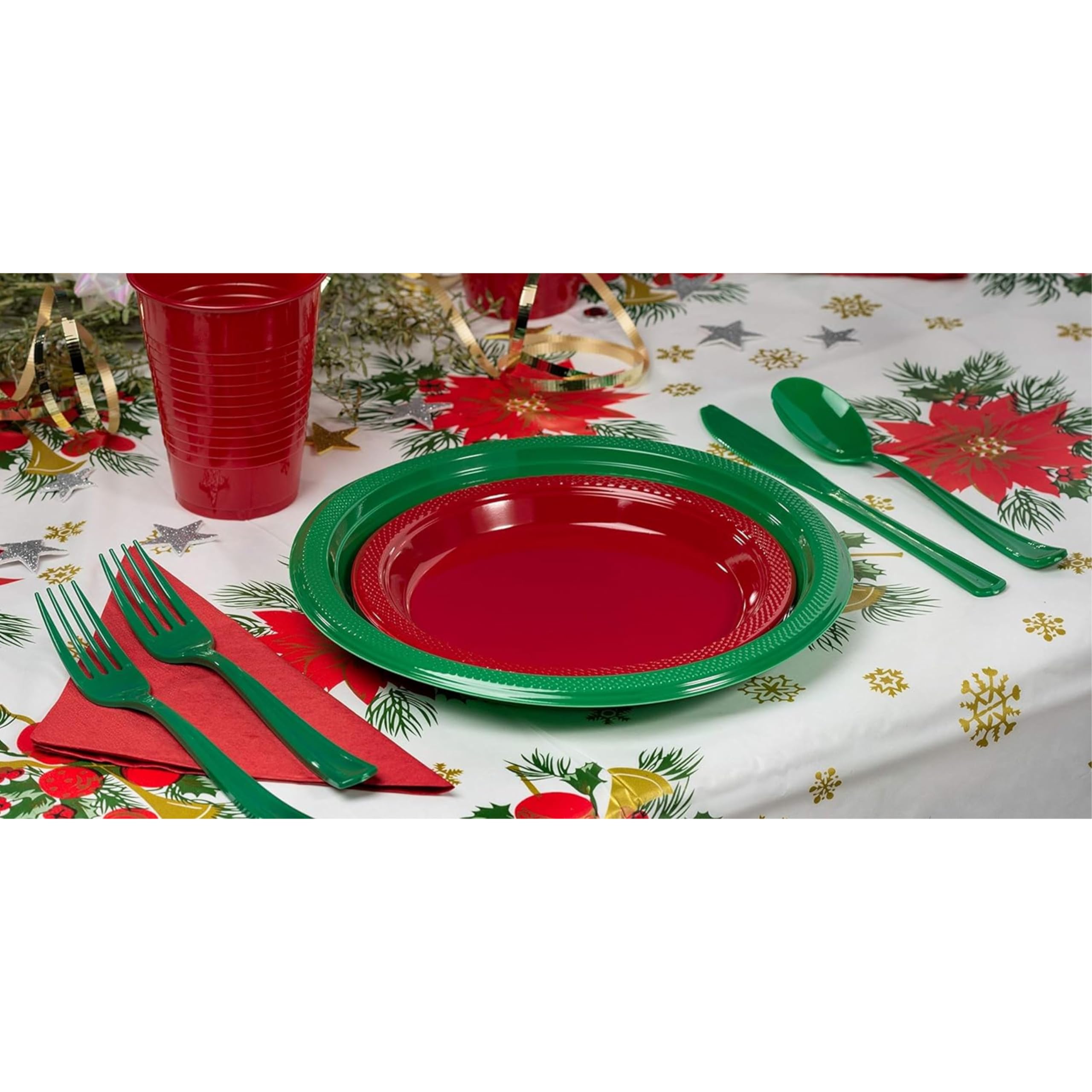 Holiday Printed Plastic Table Skirt | Case of 48