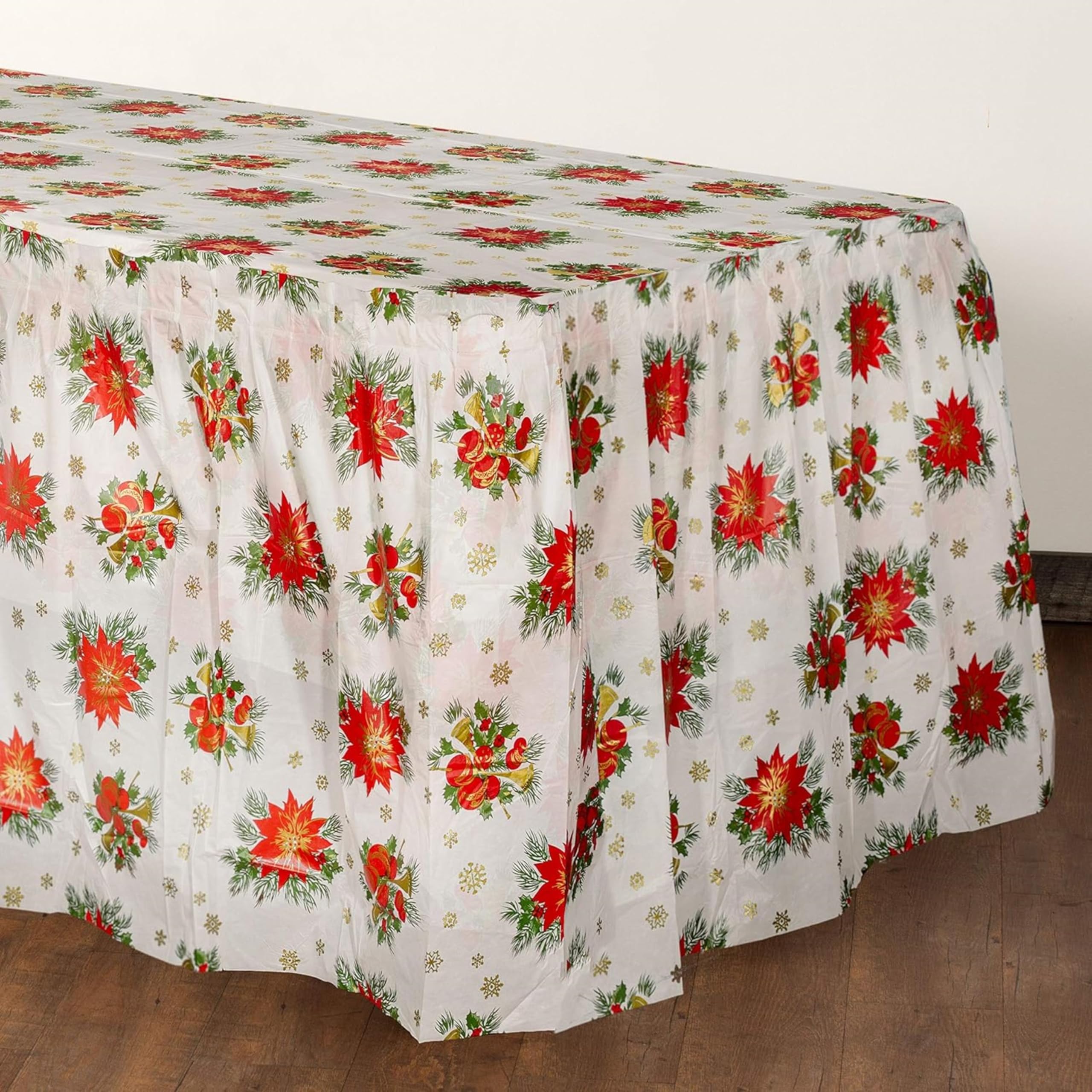 Holiday Printed Plastic Table Skirt | Case of 48