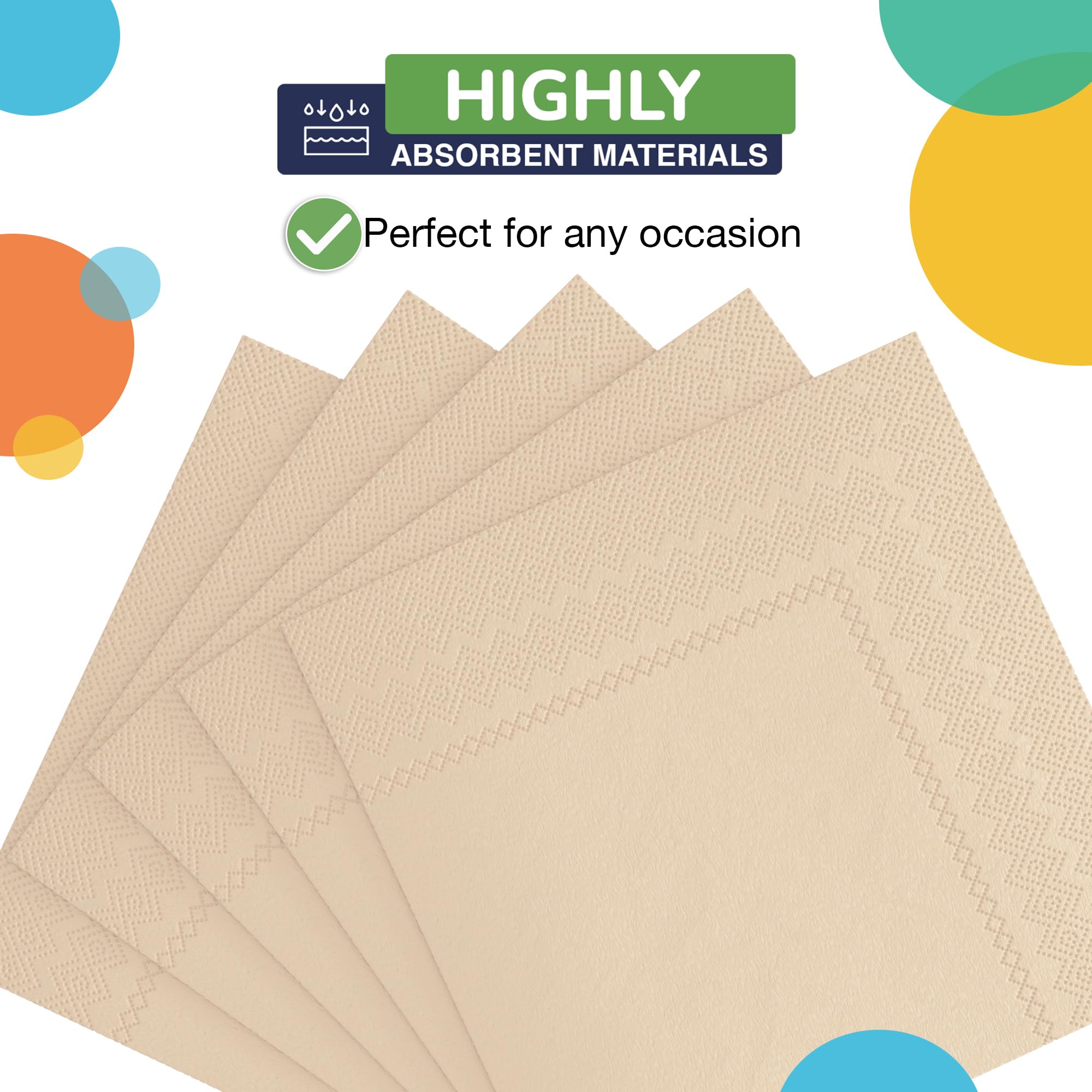 Ivory Beverage Napkins | 50 Count