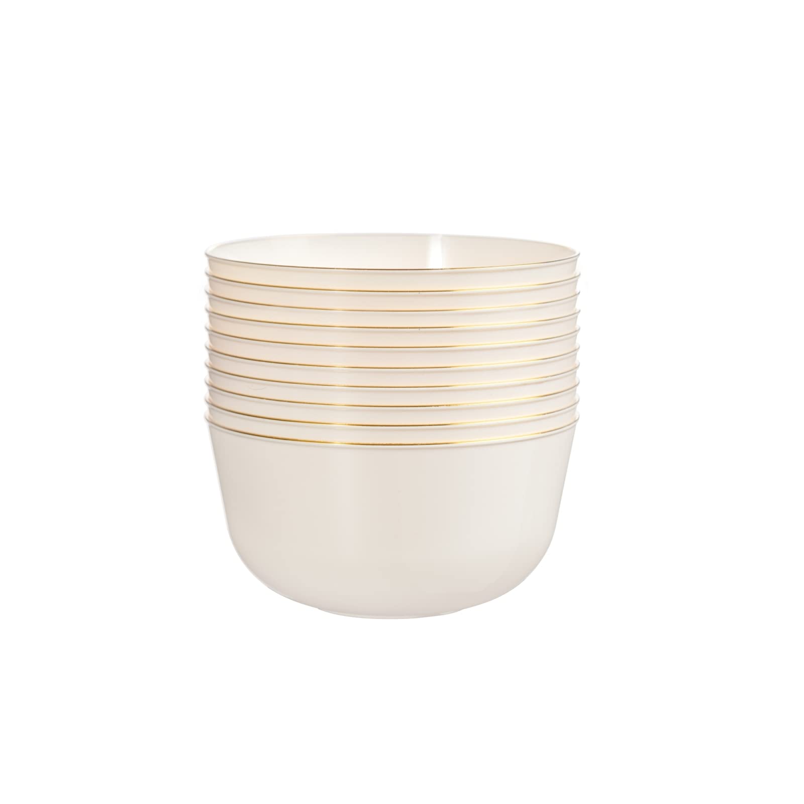 Ivory Classic Design Plastic Bowls | 10 Count