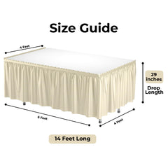 Ivory plastic table skirt