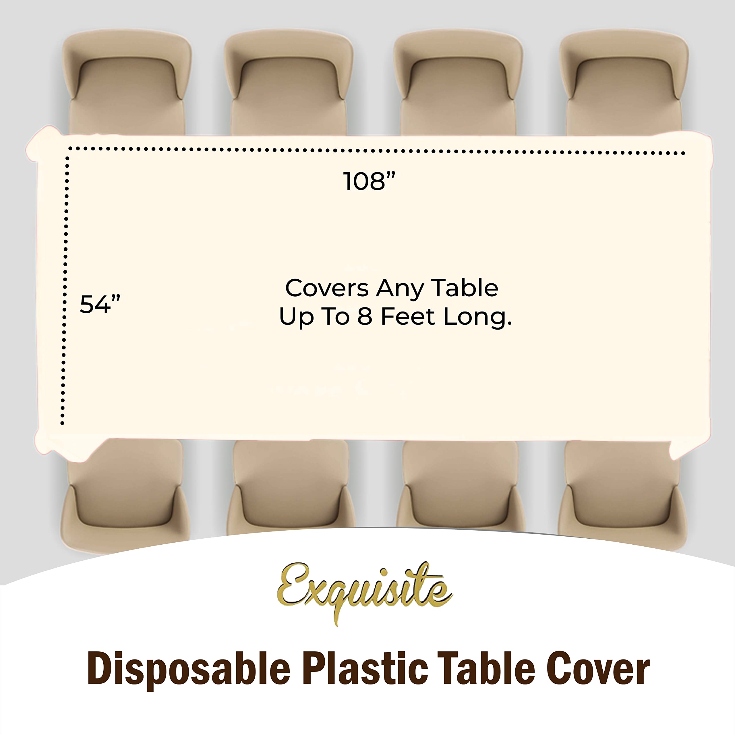 Ivory Plastic Table Covers | 12 Pack