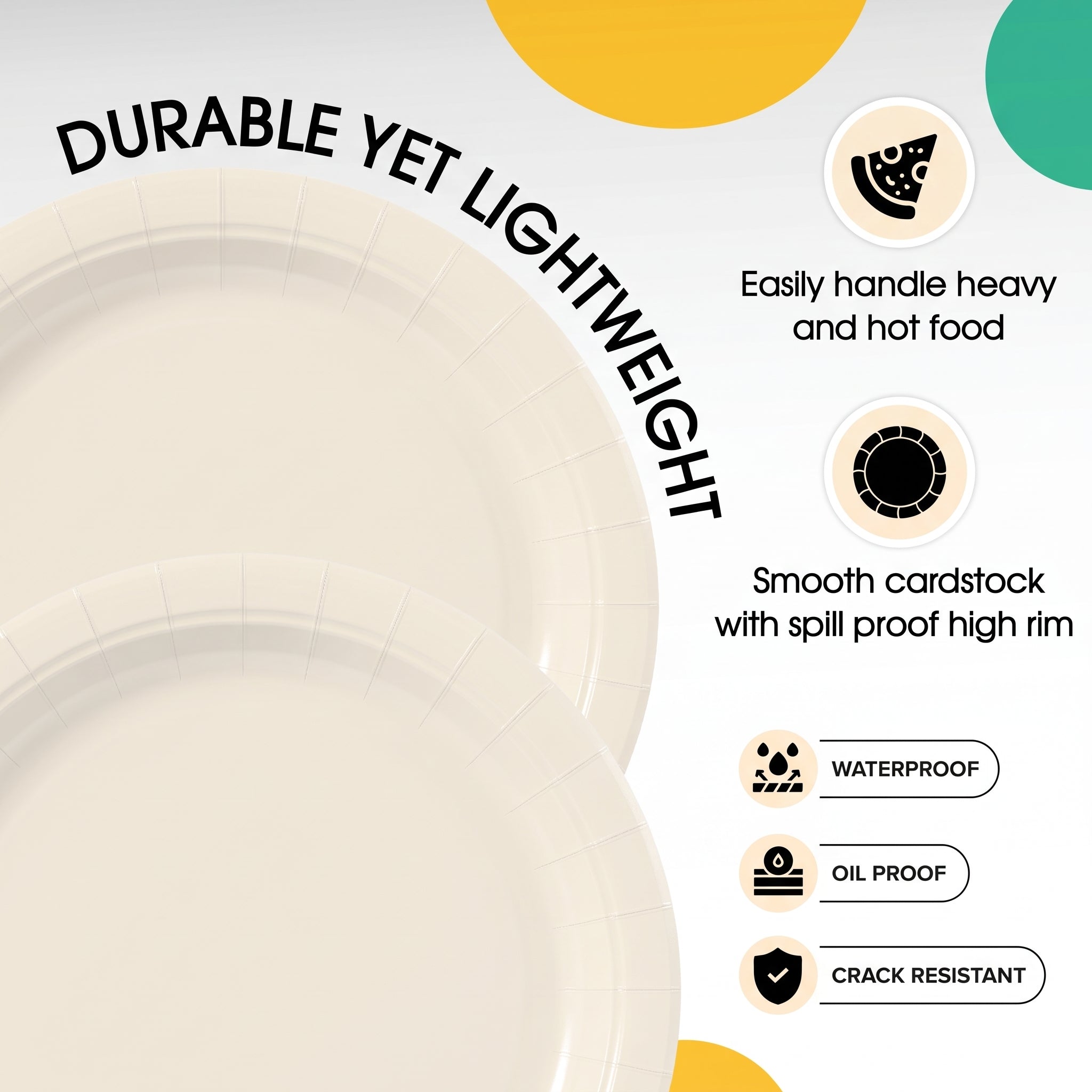 7 in. Ivory Paper Plates | 100 Count