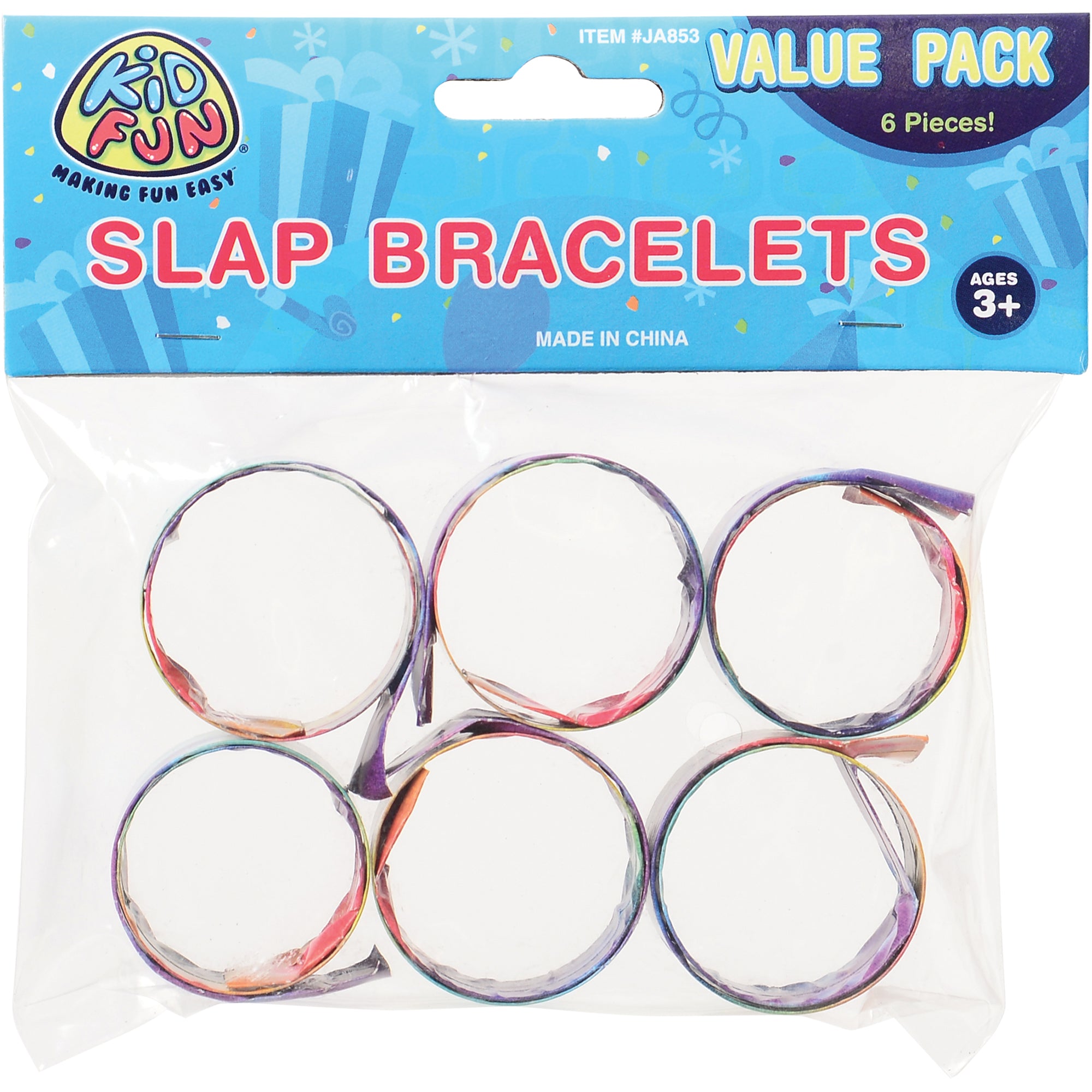 Tie Dye Slap Bracelets/6 Per Pkg