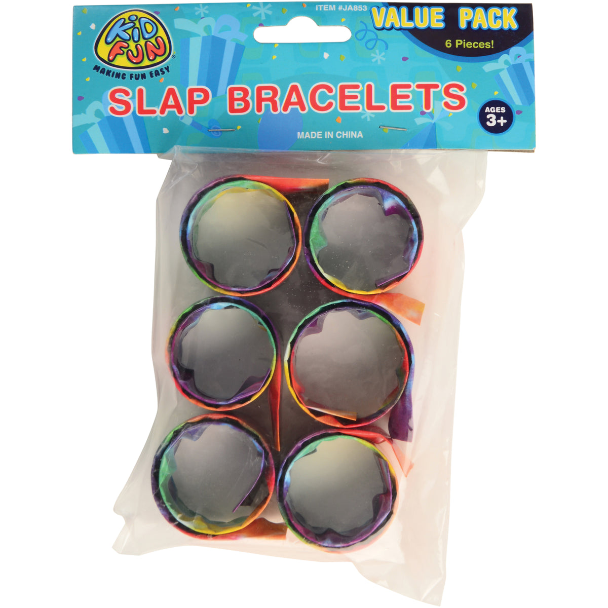 Tie Dye Slap Bracelets/6 Per Pkg