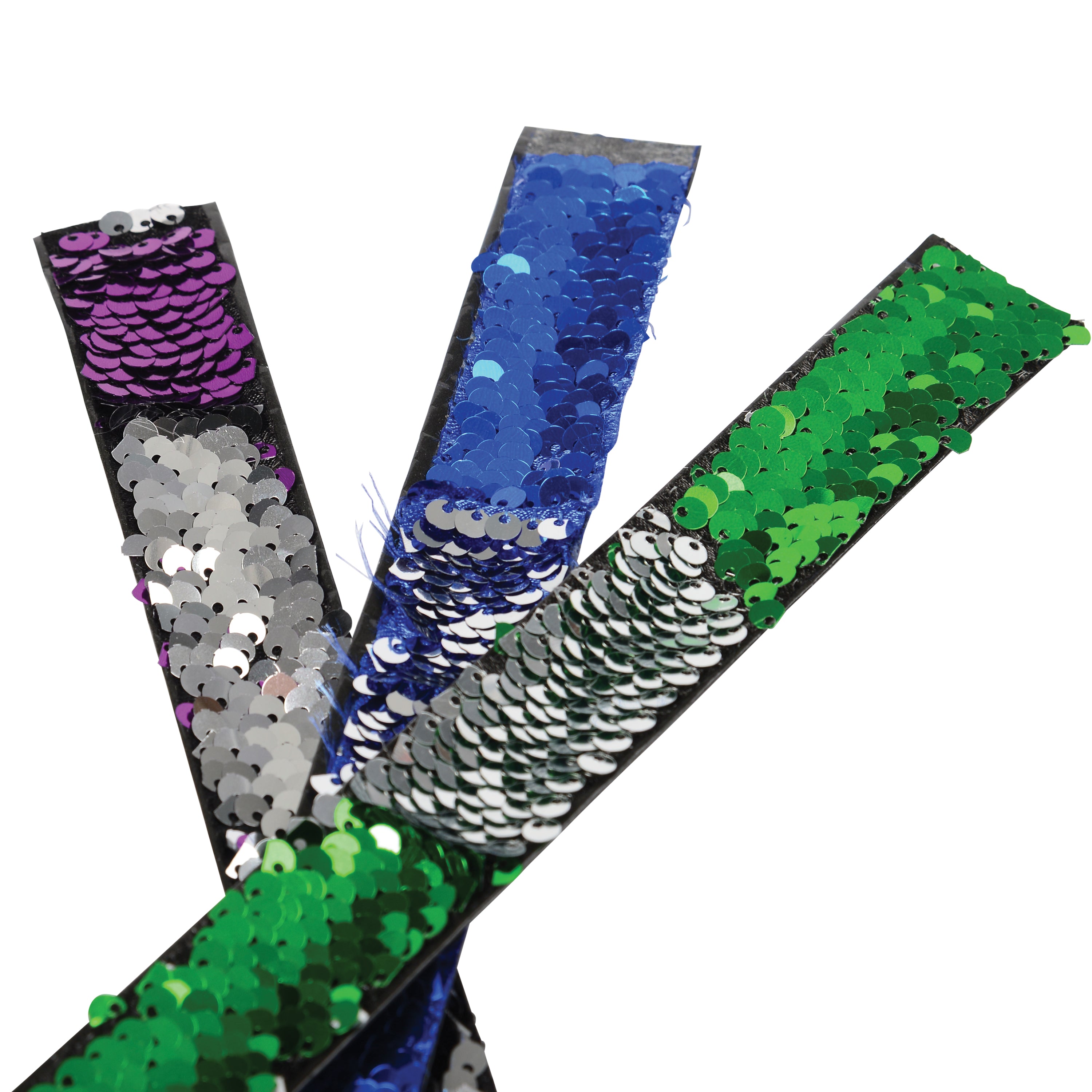 Mermaid Sequins Slap Bracelets/6 Per Pkg