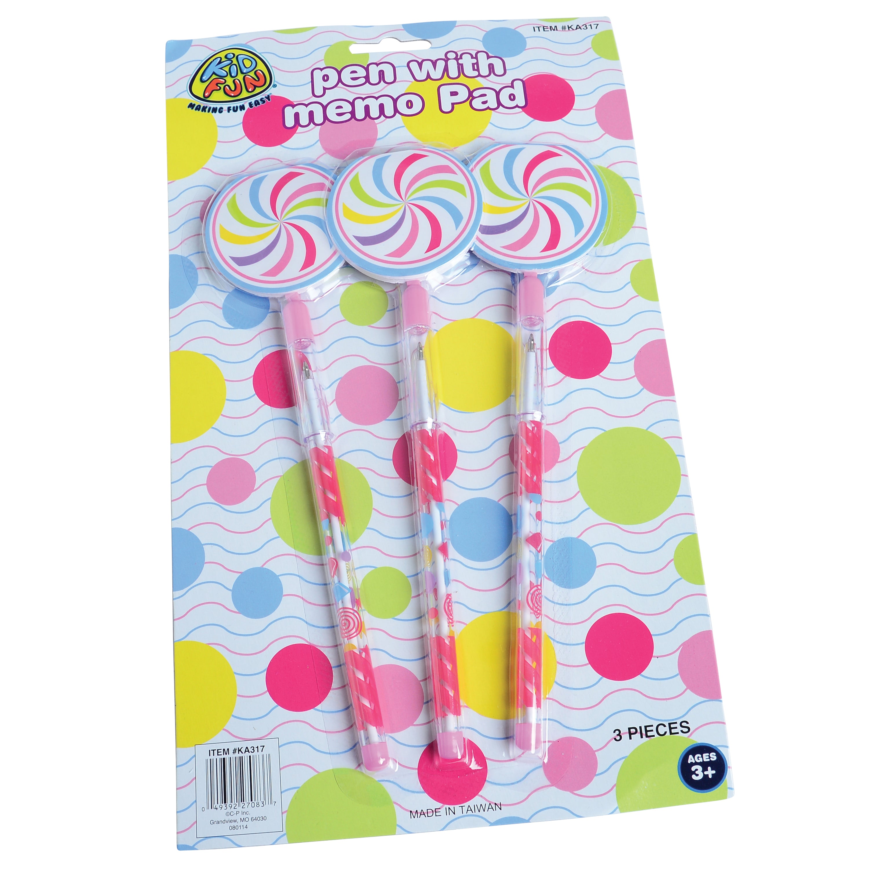 Pen With Candy Memo Pad/3 Per Pkg