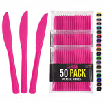 Heavy Duty Cerise Plastic Knives | 7.75 in. | 50 Count