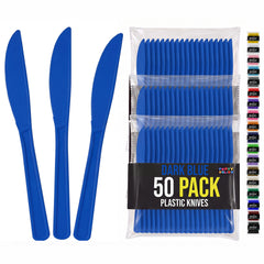Heavy Duty Dark Blue Plastic Knives | 7.75 in. | 50 Count
