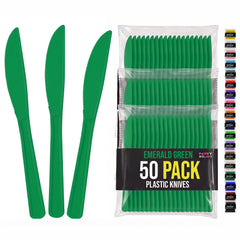 Heavy Duty Emerald Green Plastic Knives | 7.75 in. | 50 Count
