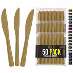 Heavy Duty Gold Plastic Knives | 7.75 in. | 50 Count