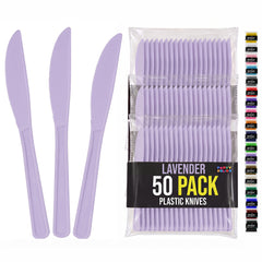Heavy Duty Lavender Plastic Knives | 7.75 in. | 50 Count