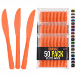 Heavy Duty Orange Plastic Knives | 7.75 in. | 50 Count