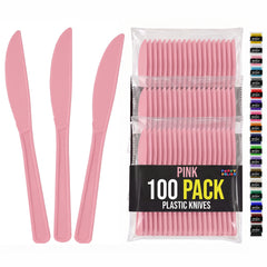 Heavy Duty Pink Plastic Knives | 7.75 in. | 100 Count
