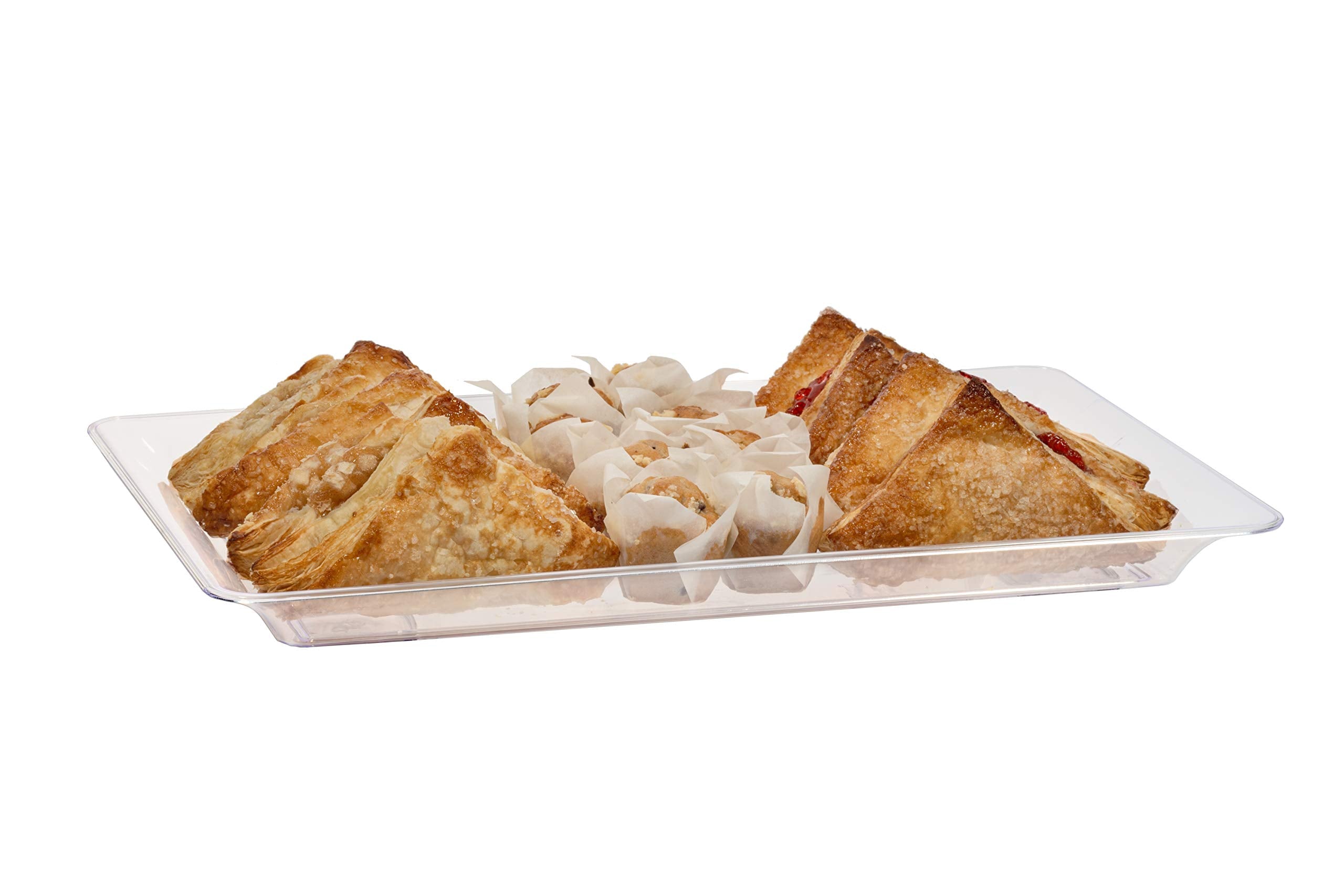 11.25 In. x 18.25 In. | Clear Rectangle Plastic Tray | 50 Pack