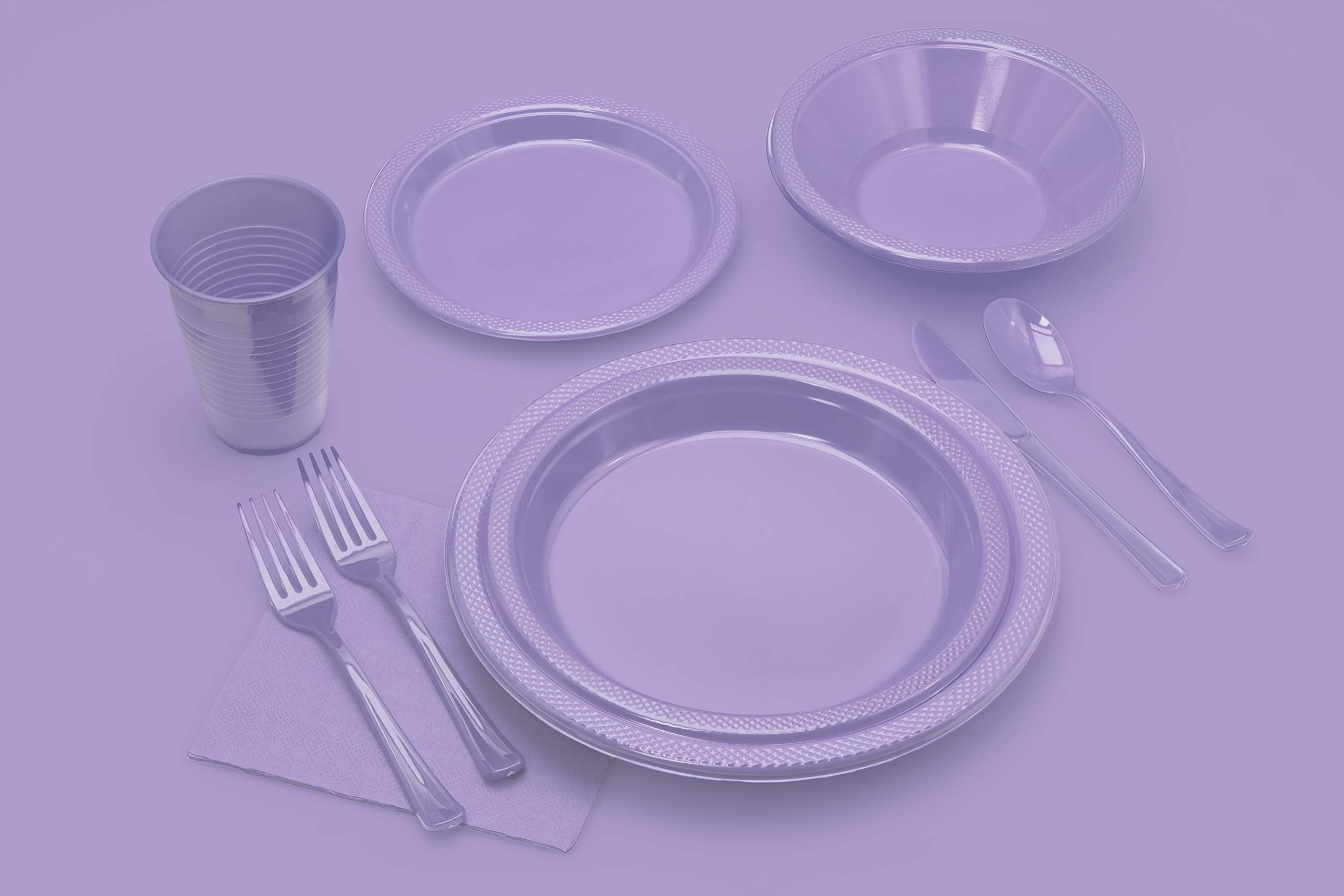 Lavender Plastic Table Skirt