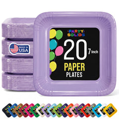 7 In. Lavender Square Paper Plates - 20 Ct.