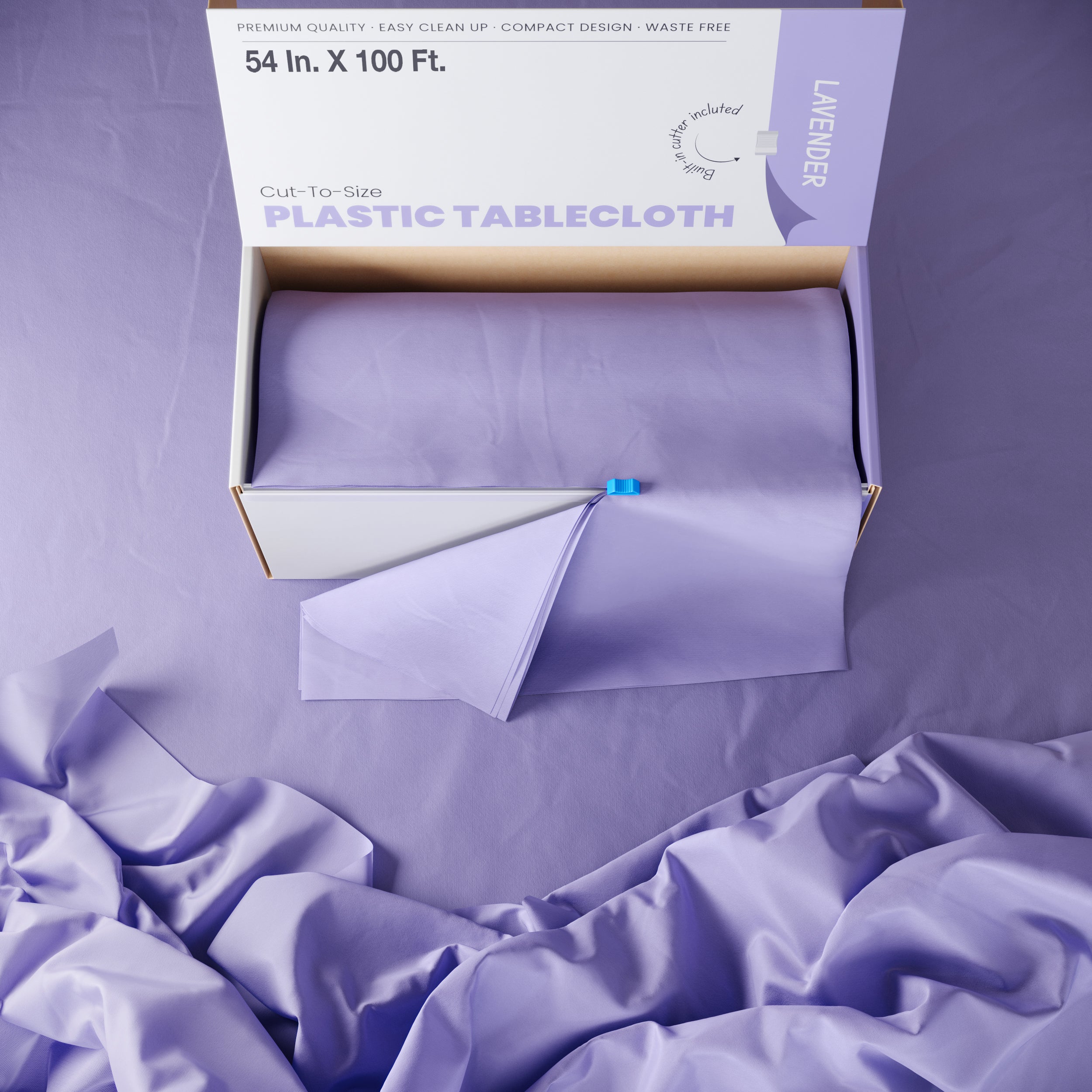 54 in. x 100 Ft. Cut To Size Table Roll  | Lavender | Case of 6