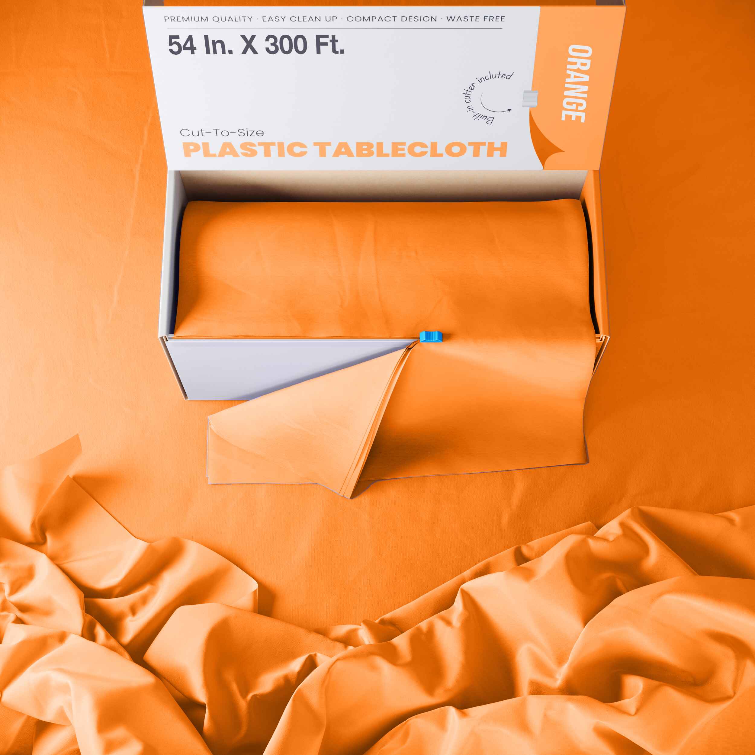 54 In. x 100 Ft. Cut To Size Table Roll | Orange