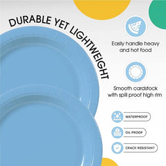 Little Gym - 7 In. Light Blue Paper Plates | 100 Count