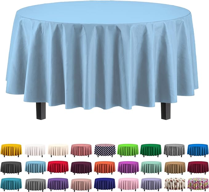 Premium Round Light Blue Table Cover