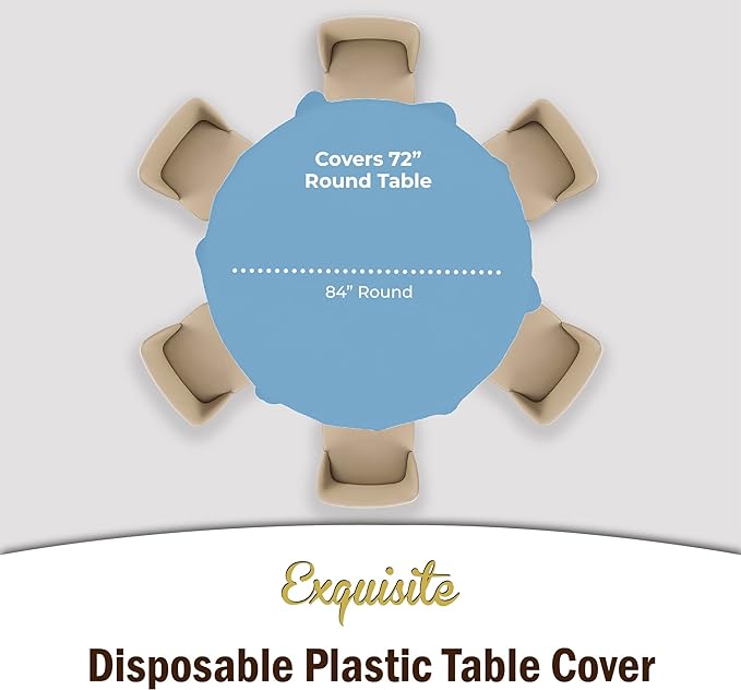 Premium Round Light Blue Table Cover