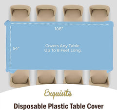 Premium Light Blue Plastic Table Covers | 12 Pack