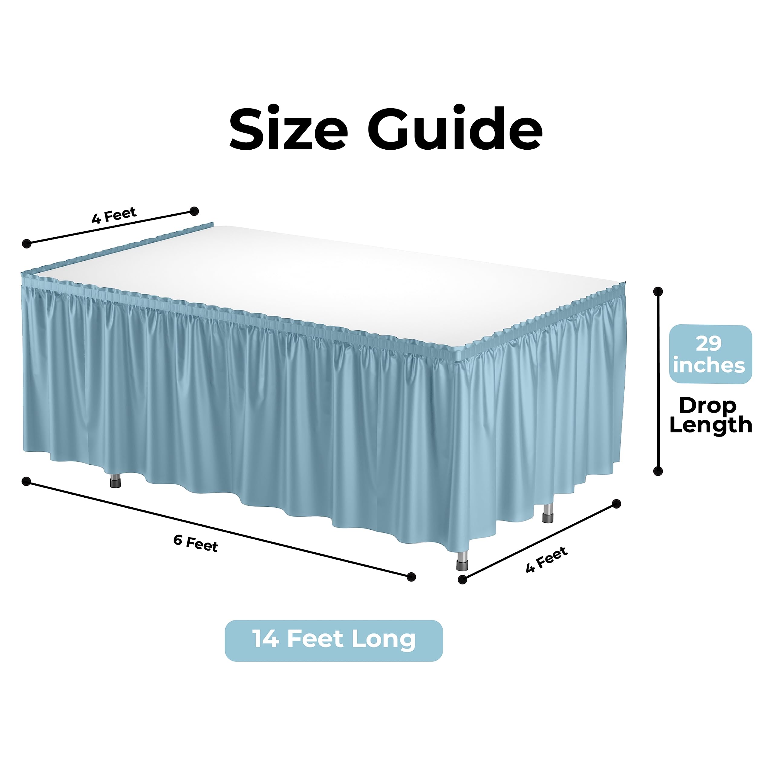 Light Blue Plastic Table Skirt