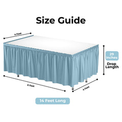 Light Blue Plastic Table Skirt | 6 Pack