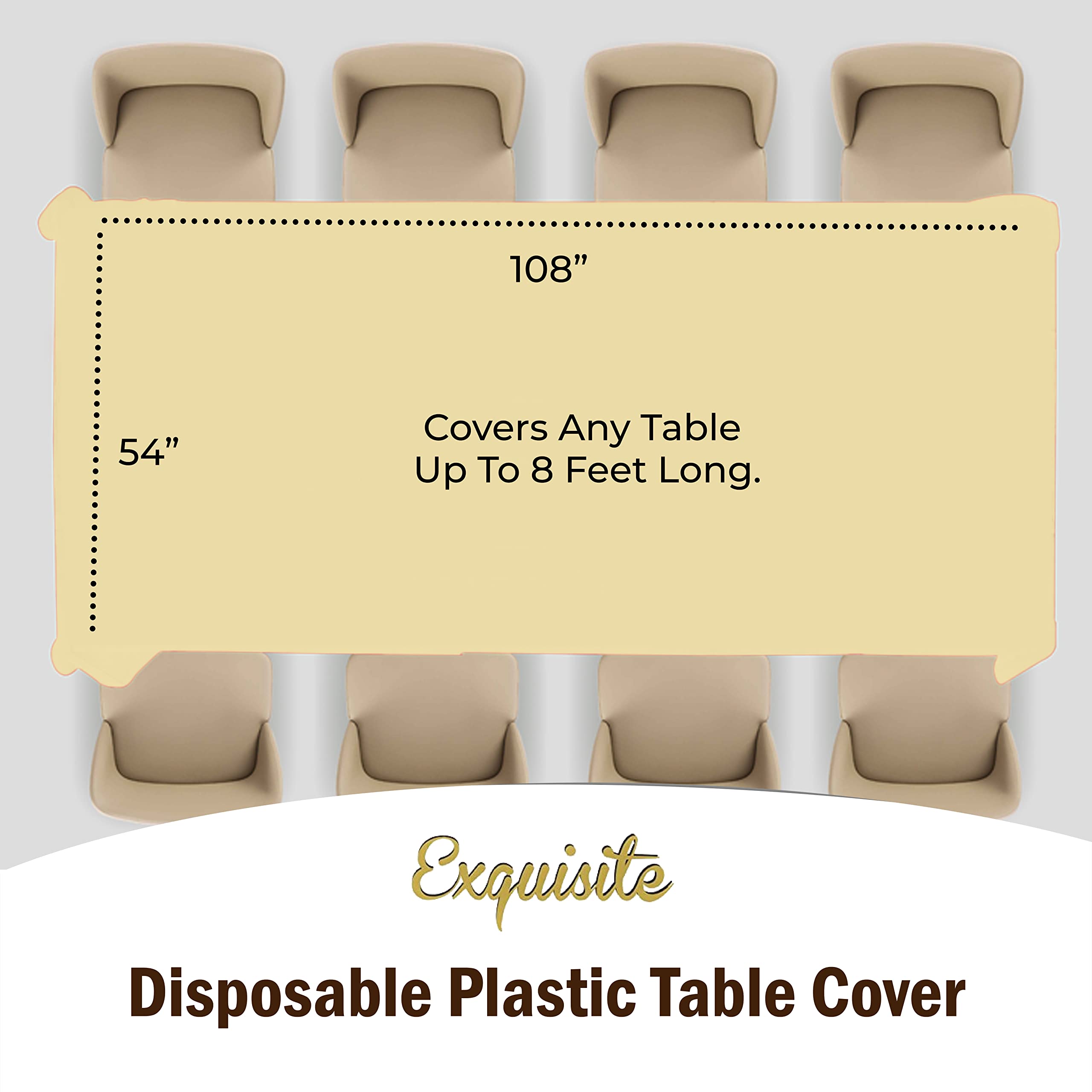 Light Yellow Plastic Table Covers | 12 Pack