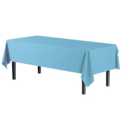 Premium Sky Blue Plastic Table Covers | 12 Pack