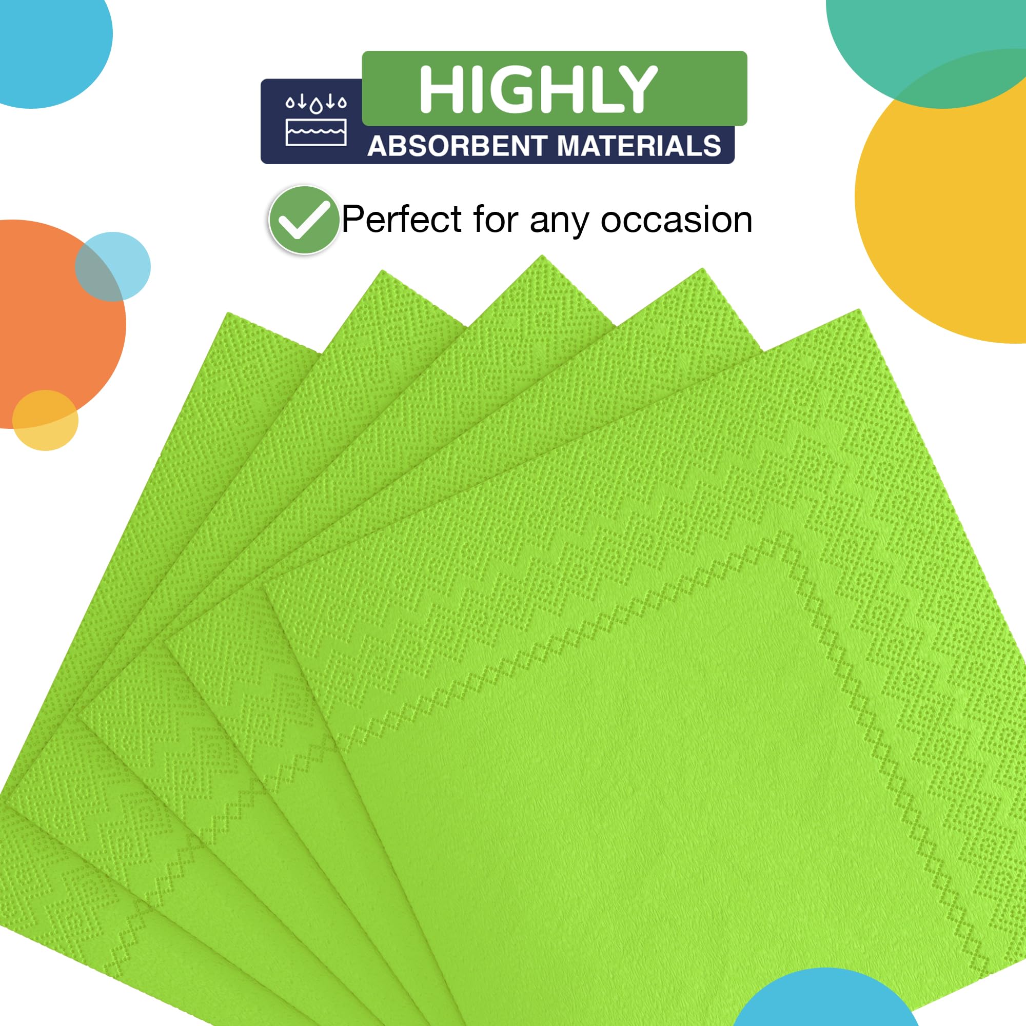 Lime Green Beverage Napkins | 1800 Count