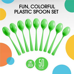 Heavy Duty Lime Green Plastic Spoons | 100 Count