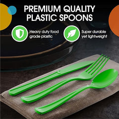 Lime Green Plastic Spoons | 25 Count