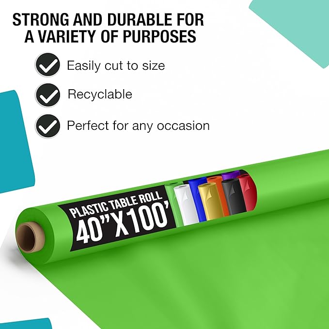40 In. x 100 Ft. Lime Green Table Roll