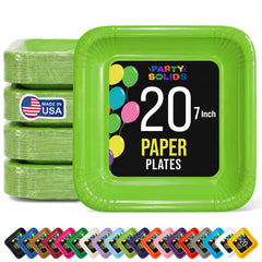 7 In. Lime Square Paper Plates - 20 Ct.