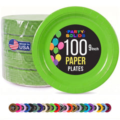 9 in. Lime Green Paper Plates | 100 Count