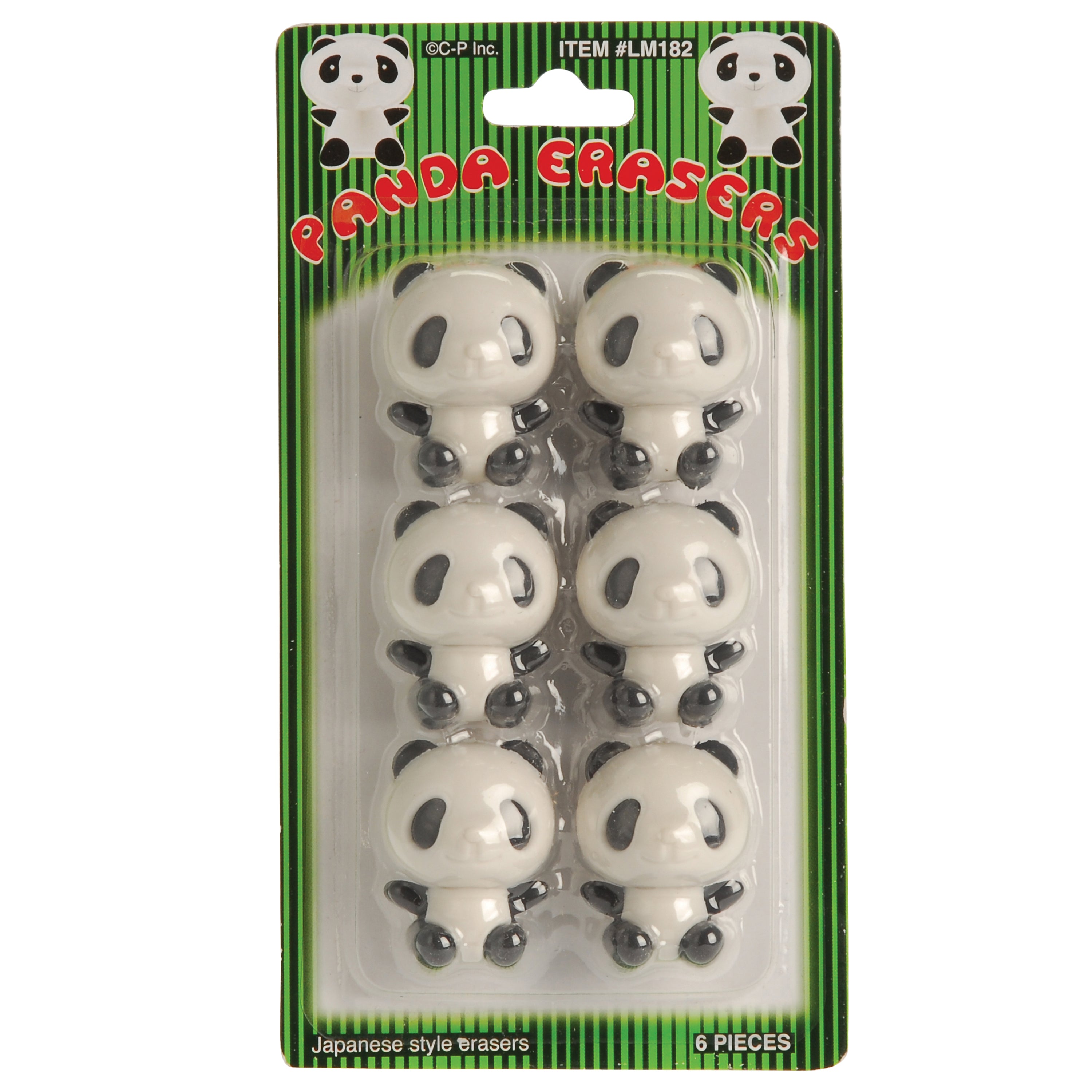 Panda Erasers/6 Per Pkg