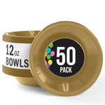 12 Oz. Gold Plastic Bowls | 50 Count