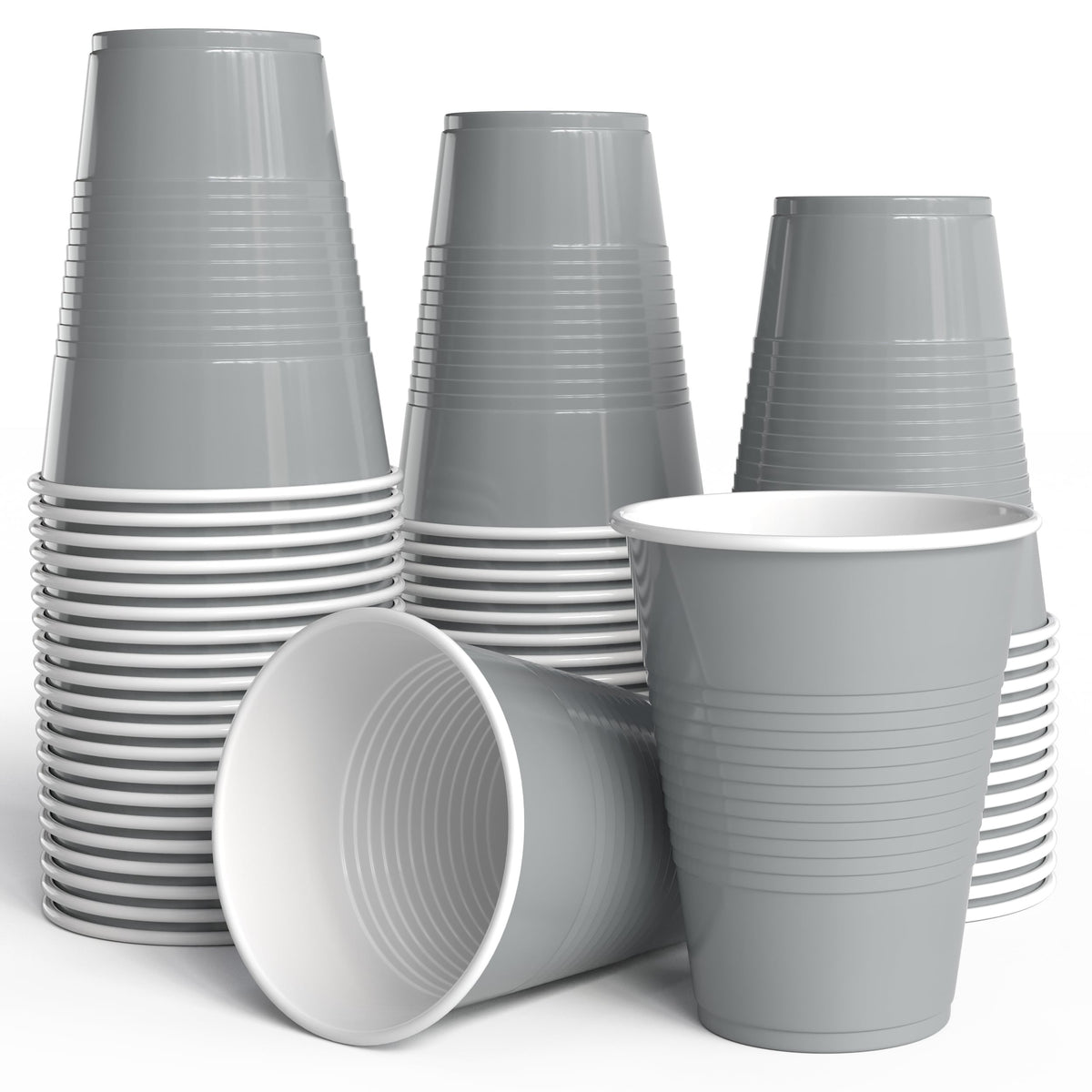 18 Oz. Silver Plastic Cups - 50 Ct.