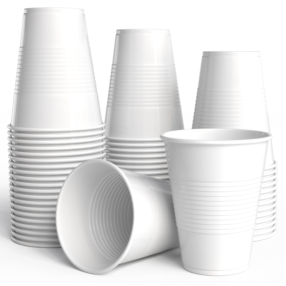 18 Oz. White Plastic Cups - 50 Ct.