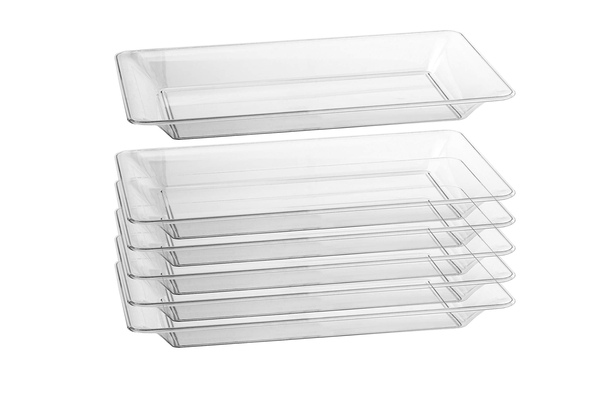 9.5 In. x 14.5 In. | Clear Rectangle Plastic Tray | 50 Pack