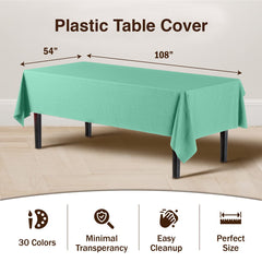 Mint Plastic Table Covers | 12 Pack