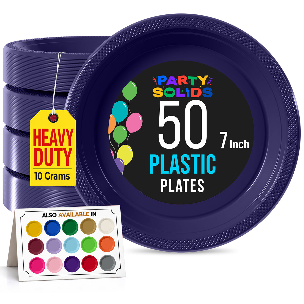 7 in. Navy Plastic Plates | 50 Count